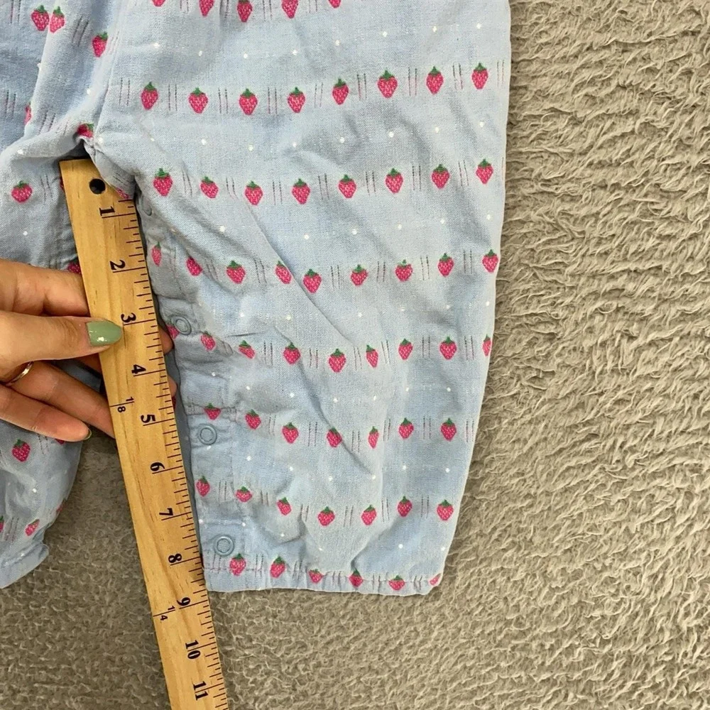 Vintage OshKosh B'gosh Overalls Girls 2T Strawberry Dot Print Vestbak 90s